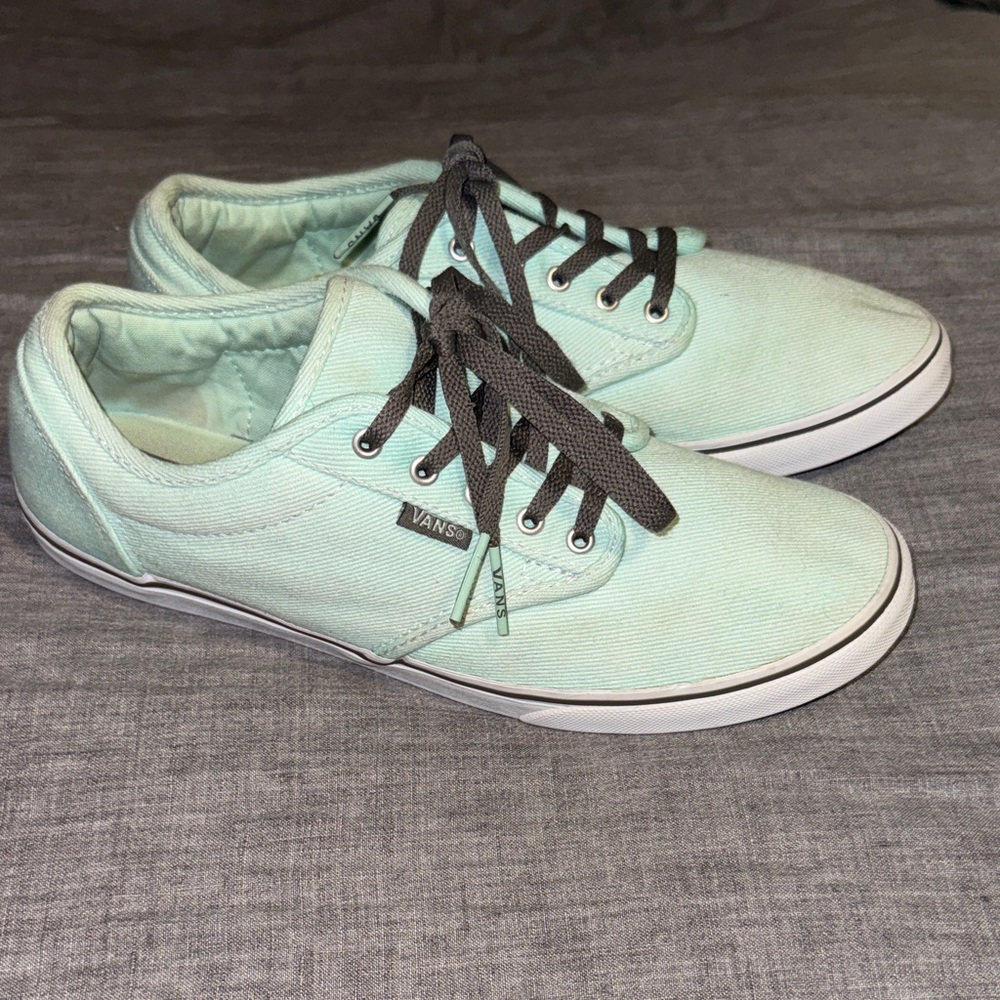 Vans Atwood Mint Green Sneakers with Gray Laces